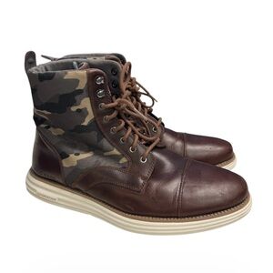 Cole Haan Men's  Lunargrand Leather Camo Waterproof Boots Sz.11M